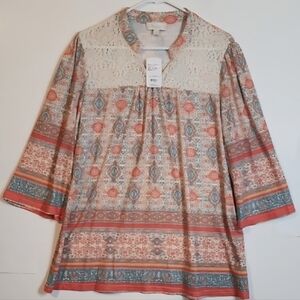 Suzanne Betro Weekend Tunic Top NWT Size Xlarge